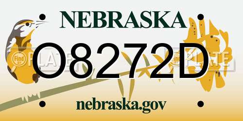 O8272D Nebraska License Plate