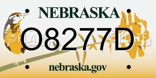 O8277D Nebraska License Plate