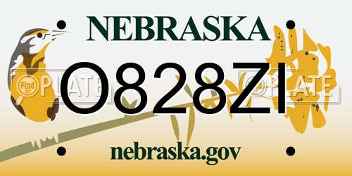 O828ZI Nebraska License Plate