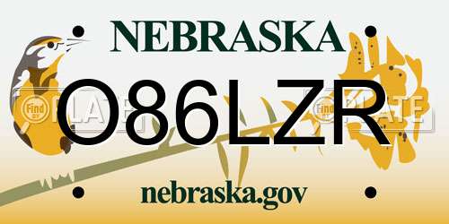 O86LZR Nebraska License Plate