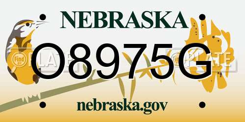 O8975G Nebraska License Plate