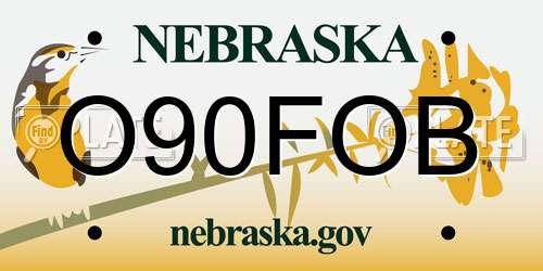 O90FOB Nebraska License Plate