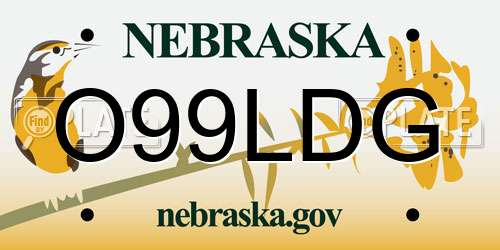 O99LDG Nebraska License Plate