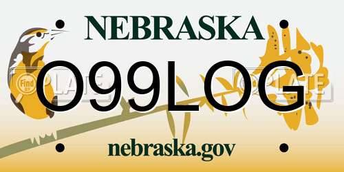 O99LOG Nebraska License Plate