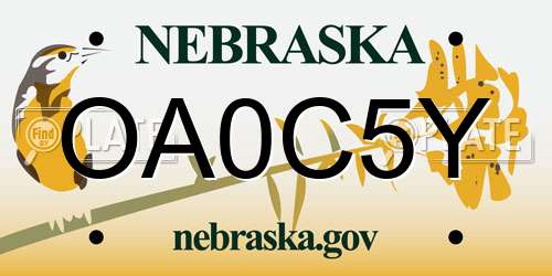 OA0C5Y Nebraska License Plate