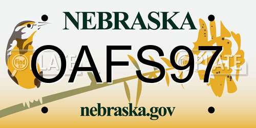 OAFS97 Nebraska License Plate