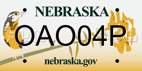 OAO04P Nebraska License Plate