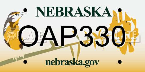 OAP330 Nebraska License Plate