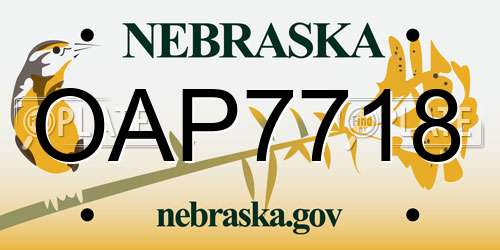 OAP7718 Nebraska License Plate