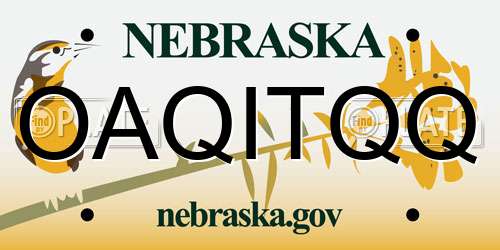 OAQITQQ Nebraska License Plate