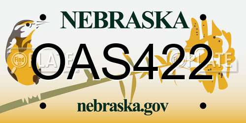 OAS422 Nebraska License Plate