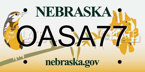 OASA77 Nebraska License Plate