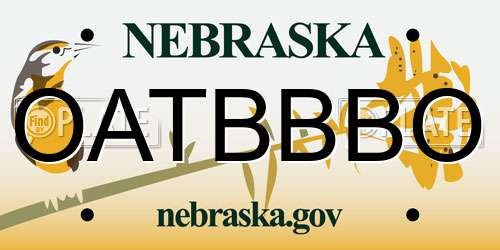 OATBBBO Nebraska License Plate