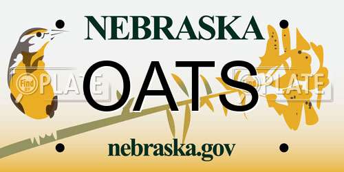 OATS Nebraska License Plate