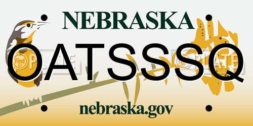 OATSSSQ Nebraska License Plate