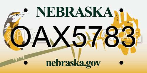 OAX5783 Nebraska License Plate
