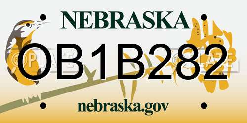OB1B282 Nebraska License Plate