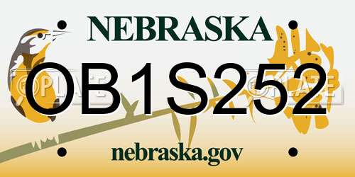 OB1S252 Nebraska License Plate