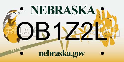 OB1Z2L Nebraska License Plate