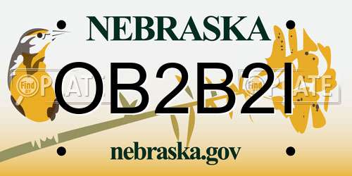 OB2B2I Nebraska License Plate
