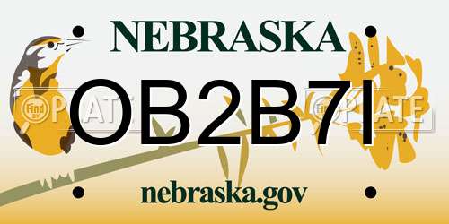 OB2B7I Nebraska License Plate