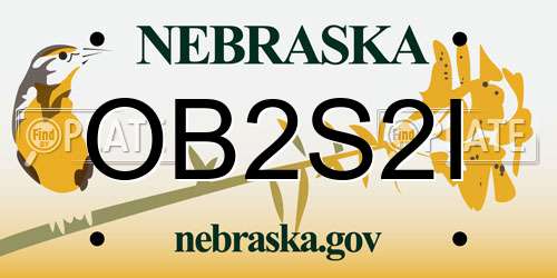 OB2S2I Nebraska License Plate