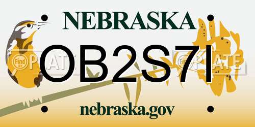 OB2S7I Nebraska License Plate