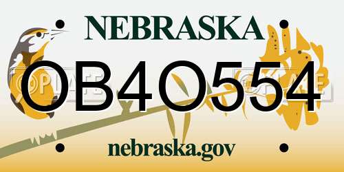 OB4O554 Nebraska License Plate