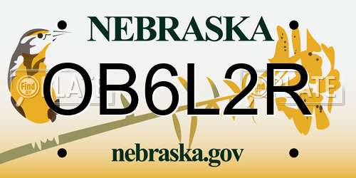 OB6L2R Nebraska License Plate