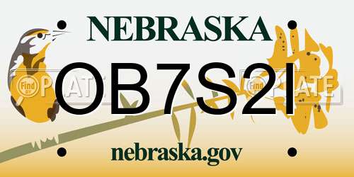 OB7S2I Nebraska License Plate