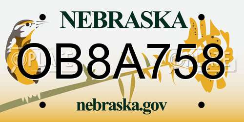 OB8A758 Nebraska License Plate