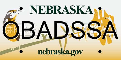 OBADSSA Nebraska License Plate
