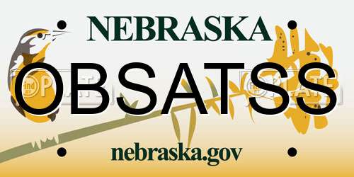 OBSATSS Nebraska License Plate