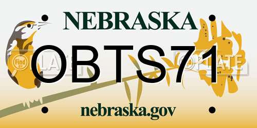 OBTS71 Nebraska License Plate