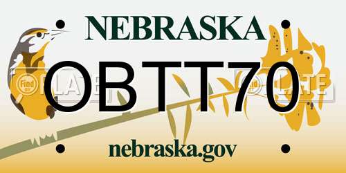 OBTT70 Nebraska License Plate
