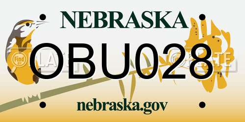 OBU028 Nebraska License Plate