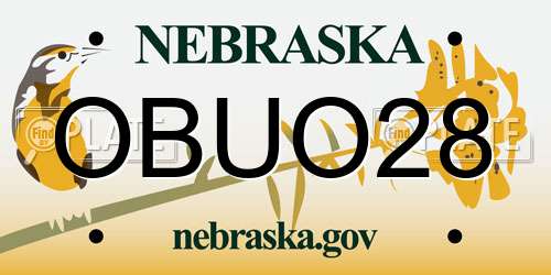 OBUO28 Nebraska License Plate
