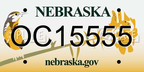 OC15555 Nebraska License Plate