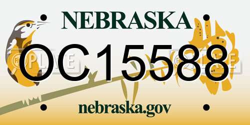 OC15588 Nebraska License Plate
