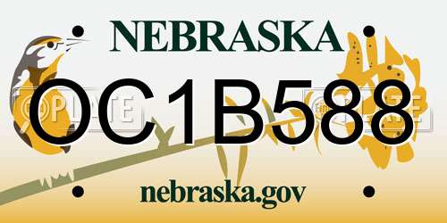 OC1B588 Nebraska License Plate