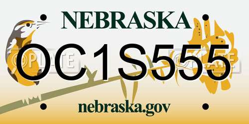 OC1S555 Nebraska License Plate