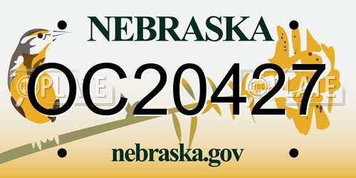 OC20427 Nebraska License Plate