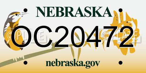 OC20472 Nebraska License Plate