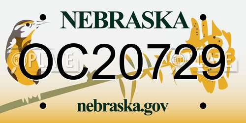 OC20729 Nebraska License Plate