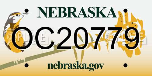 OC20779 Nebraska License Plate