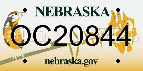 OC20844 Nebraska License Plate