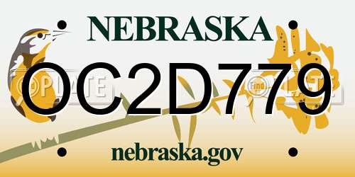 OC2D779 Nebraska License Plate