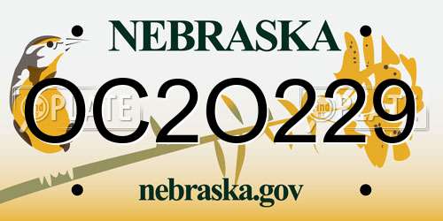 OC2O229 Nebraska License Plate