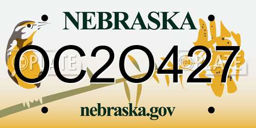 OC2O427 Nebraska License Plate
