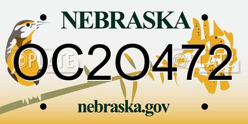 OC2O472 Nebraska License Plate